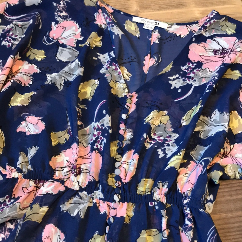 [2/15 or 4/25] Forever 21 • Blue Floral Top